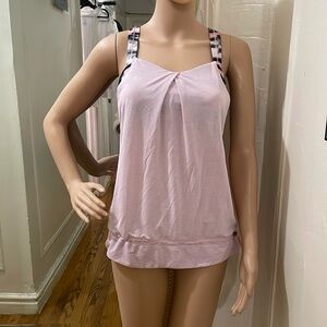 Lululemon women’s tank top size 6 pink built in bra Removeable paddin cinch